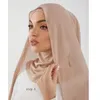 Klaar om te dragen premium zware chiffon hijab Met magneet goede stiksels vlakte hoogwaardige instant sjaal s lange sjaal 220704