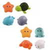 Baby Cute Animals Bath Toy Swimming Water Toys Soft Guma pływak indukcyjny Luminous Frogs Dzieci myje Zagraj w zabawny prezent 220531