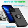 Ringhouder Cover Magnetische autohouder Mode mobiele telefoon gevallen voor iPhone 15 14 Pro Max 13 Mini 12 11 Samsung S23 Ultra S22 S21 FE A33 A53 A73 A14 A54 5G OnePlus Nord N200