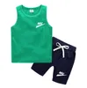 Casual Kids 2 Piece Set Clothings Cool Boy 100% Bomull T-shirt Shorts Kl￤dpojkar/flickor Tracksuit Barnkl￤der