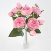 Decoratieve bloemen kransen kunstmatig voor decoratie roze pioen zijden kleine boeket flores feest lente bruiloft mariage nep flowerdecorati