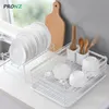 Keuken opslag Organisatie Schotel Droogrek met Drainboard Drainer Light Duty Countertop Utensil Organizer voor Home 2-Tier Zwart W