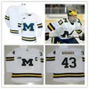 2022 NCAA Custom Michigan Wolverines Hockey Jerseys 43 Quinn Hughes Jerseys 14 Tyler Motte 19 DYLAN LARKIN 13 Zach Werenski 11 Zach Hyman 18 Kyle Connor 12 Carl Hageli