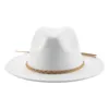 Boinas chapéus para mulheres chapé chapéu fedoras homens feltados corda sólida banda de cadeia de cadeia casual sombreros de mujerberets