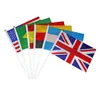 SUR 32pcs Copa do Mundo Bandeiras com postes 32 países possuem decorações de partidos de bandeiras nacionais