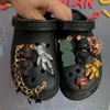 Vintage Bears Croc Charms Designer DIY Bling Metal Doll Buty Klucz Nakładka na wysięgniki Clogs Kids Kobiety Prezenty 220720