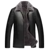 Casual Warm Men Winter Jacket Male Faux Leather Pu Leather Jacket Brown Fluffy Jacket Plus Size 5xl 6xl Fausse Fourrure Épaisse Coupe-Vent L220725