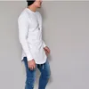 Solid Oversized 3XL Long Sleeve Irregular Men T shirt Custom P o Text Printed Punk Cool Male Tees Shirts Man Top T shirt 220621