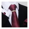 Bow Ties Luxury Silk Festive Gift Tie Handkerchief Pocket Squares Cufflink Set Clip Necktie Paisley Male Fit BusinessBow