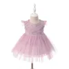 Abiti da ragazza Abiti da battesimo floreali in tulle per bambini Abito da bambina per battesimo per piccoli vestiti Matrimonio estivo