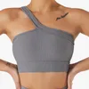 Sexy une épaule Yoga soutiens-gorge femmes haut de sport Crop gilet athlétique Push Up sous-vêtements soutien-gorge porter fil gratuit Gym chemises 220510