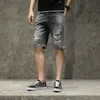 Herren Shorts Kleidung Herren Sommer Casual Jogginghose Mode Zerrissene Knielange Denim Hosen Streetwear Distressed Männer Gerade Jean ShortsM