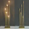 Decoração de festa 10 cabeças de metal dourado candelabros suporte de vela mesa de casamento peças centrais casa alto castiçal eletrônico1217514