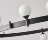 Artpad tak hängande ljuskrona lampa glas vit rund konstdekor bar pendelljus modernt för matsal lång med g4 -glödlampa