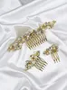 Headpieces Luxury Rhinestone Bridal Hair Comb 3PCS Wedding Jewelry Set Bride Clips For Party Headdress Women Ornaments