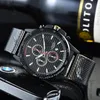 orologio da polso da uomo 2022 orologi da uomo di lusso di alta qualità serie sei punti tutti i quadranti orologio al quarzo da uomo orologio da cintura in maglia di marca superiore marchio automobilistico moda rotondo