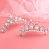 Moda mini kristal rhinestone prenses taç saç tarağı doğum günü partisi hediye tiaras kızlar için çocuk saç takı aksesuarları7916870