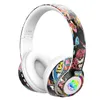 Bluetooths Casque cool graffiti LED écouteurs émettant de la lumière peut être inséré dans la carte ordinateur portable universel