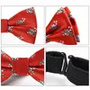 Bow Ties Noel Boys Snowflake Moda Partisi Ağacı Desen Kravat Çocuklar İçin Hediyeler Kırmızı Mavi Bowtibow