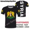 Syrisk arabisk t -shirt diy gratis anpassad p o namn nummer syrien män kvinnor joker ansikte mode lös o nack sommarmens kläder 220616