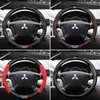 Car Carbon Fiber Steering Wheel Cover AntiSlip Suitable For Mitsubishi L200 Lancer Ex Outlander Asx Cuv Rvr Colt pajero Endeavor J220808