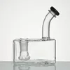 Square Glass Bong Dab Rig Hockahs 크리에이티브 담배와 흡연을위한 14 Banger Mini Bubbler Dab Rig.