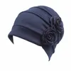 Femmes fleur Turban Bonnet islamique Hijab tête Wrap bonnet dames cheveux accessoires indien chapeau chimio Beanie Turbante