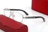 メンズサングラスデザイナーサングラスメンフレーム眼鏡透明スクエアバッファローホーンメガネレトロウッドレッグフレーム光学レンズ男サングラスボックス