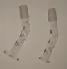 12-13CM Long GLASS Curved Vapexhale Hydratube Mouthpiece Hookahs Smoking Bong Block water Male 18.8mm PG5214