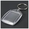 50 PCs Clear Acryl -Kunststoff -Blankschlüsselringe Passport PO Keychain Keyfobs Keychian Schlüsselkette Ring22W9268153