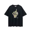 デザイナーシャツメンズTシャツパーカー2024夏の新しいギャラリーデプトブロンズレタースケルトンハンドボーンリング印刷された男子および女性用半袖TシャツM7AZ 1Q4C