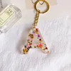 Portachiavi WANGLUFEI Natale 26 lettere in resina per le donne Alfabeto Foil Bag Charms pendenti Accessori per borse Nappa Portachiavi