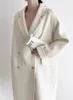 Manteaux en laine mélangée pour femmes, 4 couleurs, col à revers, manteaux en cachemire, double boutonnage, vêtements d'extérieur surdimensionnés pour dames