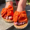 McCkle Kadın Terlik Plaj Ayakkabı Sıradan Dikiş Bayanlar Düz Slaytlar Yaz 2021 Bowknot Kadın Sandalet Konforlu Kadın Ayakkabı Yeni 210301