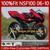 Fiberglass Race Fairings For HONDA NSF100 NSF-100 NSF Gloss Black 100 06 07 08 09 10 Bodywork 116No.59 NS-F100 2006 2007 2008 2009 2010 Glass fiber Injection Mold Body