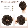 Tousled Updo Messy Bun Hairpiece Hair Extension Ponytail med elastiskt gummiband Syntetiska tillägg Scrunchies Hårstycken för kvinnor BS14