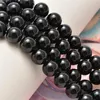 Outras contas de ágata preta 06/2/8/10 mm de contas soltas redondas para colar de jóias Diy Bracelets Acessórios outros outros