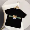 Çocuk Tasarımcı Giysileri Yeni Bebek Erkek Kız Kızlar Tişört Klasik Mektup Piling Kısa Kollu Üstler Çocuklar Yaz Pamuk Karikatür Desen T-Shirts 4styles