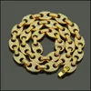 Colares de correntes pingentes j￳ias Hip Hop 12mm Gold Sier Color Bated Iced Out Puff Marine Ancr Chain Link Bling Colar para homens 291 J2 D
