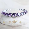 Parure di gioielli da sposa da donna con zirconi viola Argento 925 Fine bigiotteria Orecchini da sposa Anelli Bracciali Collana con ciondolo 220808