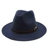 Chapéus largos de borda Seioum Moda Women Senti Wet Hat Woild Soild Fedora Cap para Retro Elegante Ladies Jazz Capswide Pros22