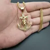 Hänge Halsband Hip Hop Produkt Jesus Anchor Halsband Guld Silver Färg Rostfritt stål Pirat Marinblå Krok Män Smycken PresentHänge