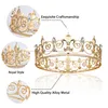 Kopfschmuck Gold Runde Krone König Königin Hochzeit Tiara Braut Kopfschmuck Party Kristall Haarschmuck