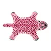 Розовый имитационный леопардовый рисунок коврик из кожа кожа нельессы нецветный коврик для животных Принт для животных для гостиной спальни 220312