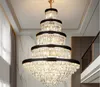 LED moderne K9 lustres en cristal luminaires grand long américain luxueux lustre maison hall escalier façon LOFT éclairage intérieur