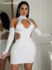 Elegancka mini sukienka Black Bodycon dla kobiet Summer Seksowne wycięte sukienki z czołgami imprezy klub Białe ubranie 220613