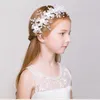 Acessórios para cabelos Flor Girls Crown Band Wedding Floral Kids Bandland Garland Girl Pearl Wreath Party Headpiedhair