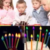 Bougies multicolores pour gâteau de mariage, fournitures de fête d'anniversaire, flammes sûres, décoration de Dessert, flamme colorée, 6 pièces/paquet