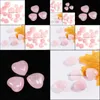 Sten l￶sa p￤rlor smycken naturliga 25 mm icke-por￶sa rosa roskvarts hj￤rtchakra helande guider meditation ornament juvelr dhejz