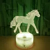 Nachtlichten 3D Lamp Illusie Decoratie LED Horse Tafel voor slaapkamer geschenken kinderen verjaardagsfeestje heden partner